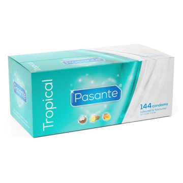 PASANTE - TROPICAL MANGO PINEAPPLE AND COCONUT FLAVOURED CONDOMS 53 MM 144 UNITS