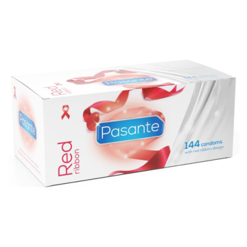PASANTE - RED RIBBON NATURELLE SHAPED FIT CONDOMS 54 MM 144 UNITS