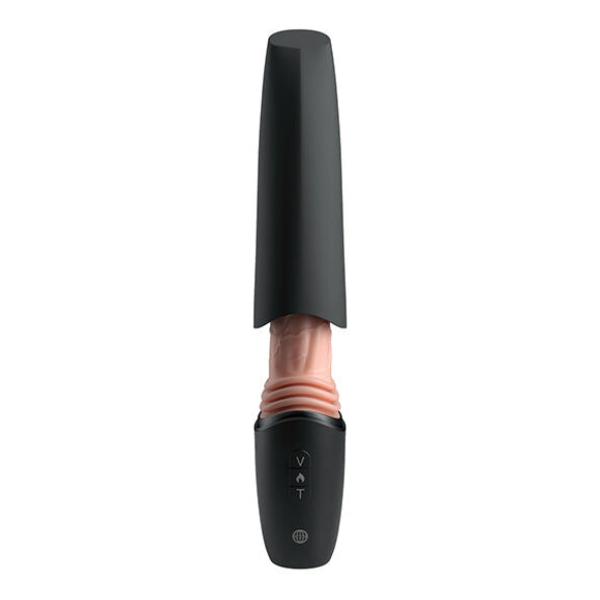 KING COCK PLUS - GODEMICHET EN SILICONE PROFESSIONNEL AVEC ACCÉLÉRATEUR, VIBRATION ET LUMIÈRE CHAUFFANTE 12,7 CM