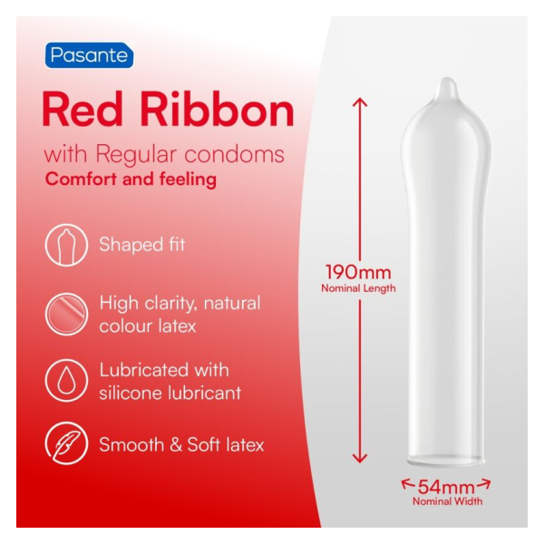 PASANTE - RED RIBBON NATURELLE FORMATPASSENDE KONDOMS 54 MM 144 STÜCK