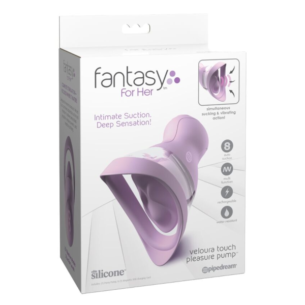 FANTASY FOR HER - VELOURA TOUCH LUSTIKPUMPE INTIMPUMPE MIT SAUG- UND VIBRATIONSFUNKTION LILA