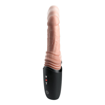 KING COCK PLUS - DILDO IN SILICONE PRO CON PROTEZIONE, VIBRAZIONE E LUCE RISCALDANTE, 12,7 CM