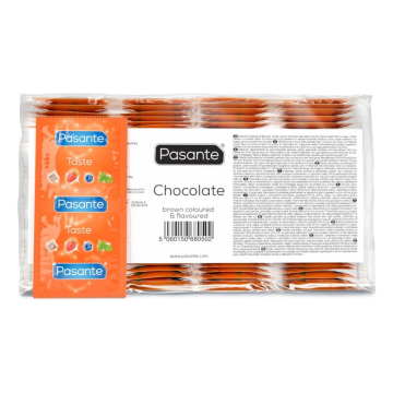 PASANTE - CONDOMS FLAVOR CHOCOLATE TEMPTATION BAG 144 UNITS