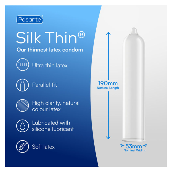 PASANTE - CONDOMS SILK MS FINE 12 UNITS