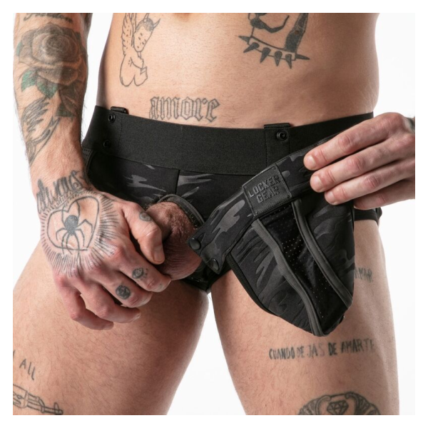 LOCKER GEAR - FULL MILITARY ACCESS JOCK BRIEF BLACK M