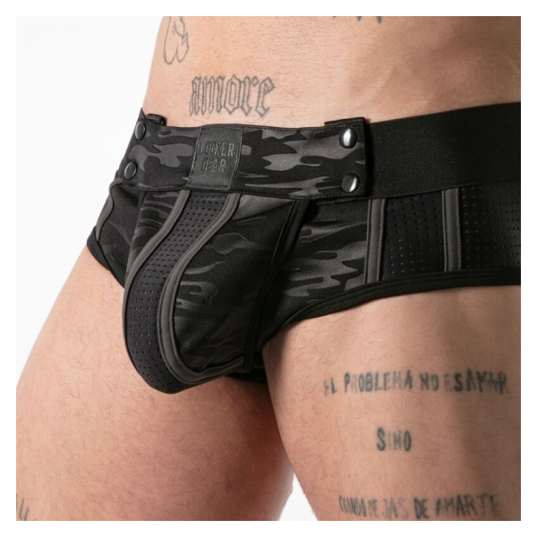 LOCKER GEAR - FULL MILITARY ACCESS JOCK BRIEF BLACK XL