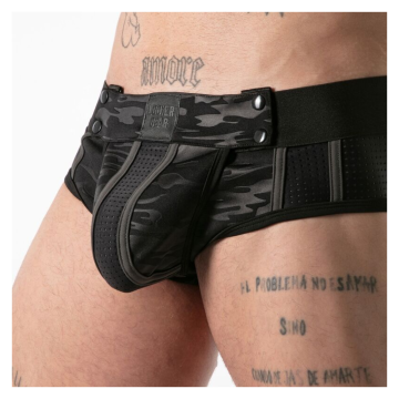 LOCKER GEAR - FULL MILITARY ACCESS JOCK BRIEF BLACK M