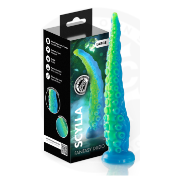 EPIC - SCYLLA DILDO CON TENTACOLI SOTTILI FLUORESCENTI, TAGLIA GRANDE
