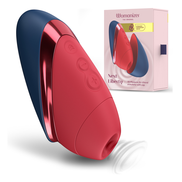 WOMANIZER - NEXT LIBERTY 3D PLEASURE AIR STIMOLATORE CLITORIDEO BLU/ROSSO