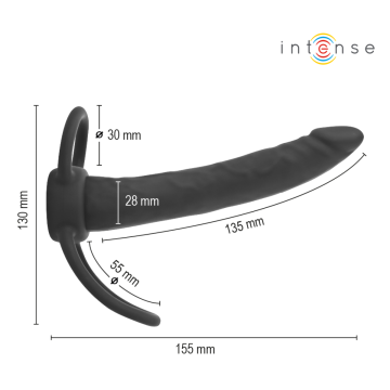 INTENSE - LUCAS DILDO ANALE CON ANELLO PER PENE E TESTICOLI IN SILICONE