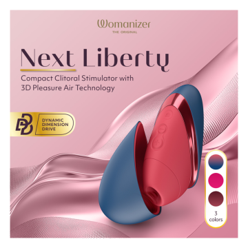 WOMANIZER - NEXT LIBERTY 3D PLEASURE AIR KLITORALSTIMULATOR BLAU/ROT