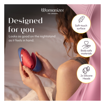 WOMANIZER - NEXT LIBERTY 3D PLEASURE AIR CLITORAL STIMULATOR BLUE/RED