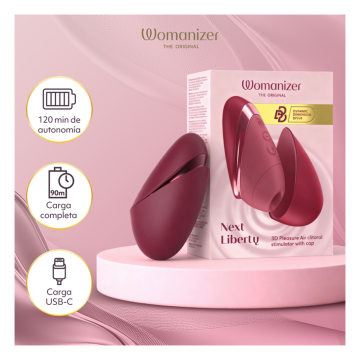 WOMANIZER - NEXT LIBERTY 3D PLEASURE AIR KLITORALSTIMULATOR BORDEAUX