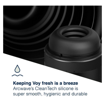 ARCWAVE - VOY MALE STROKER WITH 8 PRESSURE SETTINGS BLACK (10 ML LUBRICANT INCLUDED)