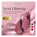WOMANIZER - NEXT LIBERTY 3D PLEASURE AIR CLITORAL STIMULATOR BORDEAUX