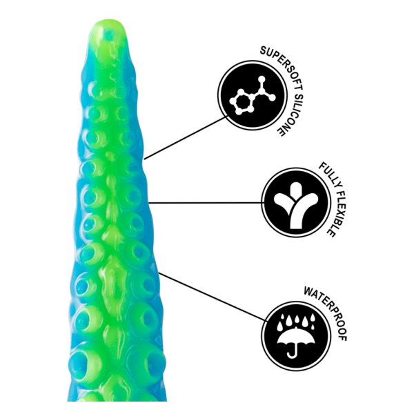 EPIC - SCYLLA DILDO CON TENTACOLI SOTTILI FLUORESCENTI, TAGLIA GRANDE