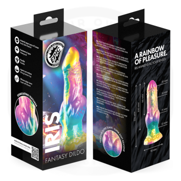 EPIC - GODEMICHET IRIS AVEC TESTICULES ARC-EN-CIEL DE PLAISIR