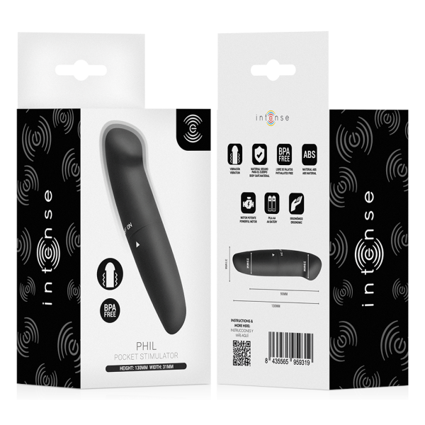 INTENSE - VIBRATORE PER IL PUNTO G PHIL NERO 13 CM