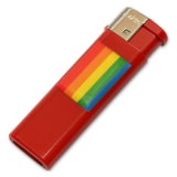 PRIDE - MECHERO ROJO CON BANDERA LGBT