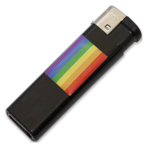 PRIDE - MECHERO NEGRO CON BANDERA LGBT