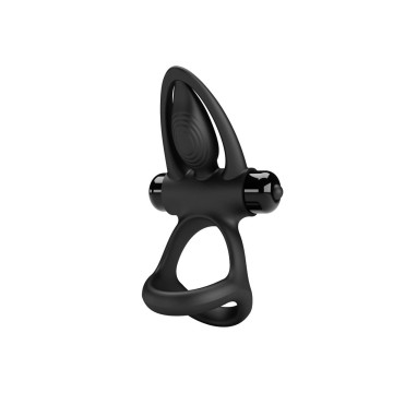 Pretty Love - Anillo Vibrador 10 Vibraciones Silicona Negro |