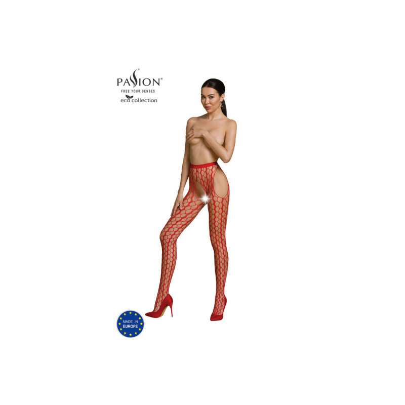 Passion - Eco Collection Bodystocking Eco S007 Rojo | Vybes.it