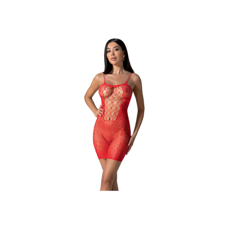PASSION - BS096 BODYSTOCKING ROUGE TAILLE UNIQUE - PASSION WOMAN BODY…