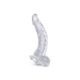 King Cock - Clear Pene Realístico Curvado Con Testículos 16.5 Cm