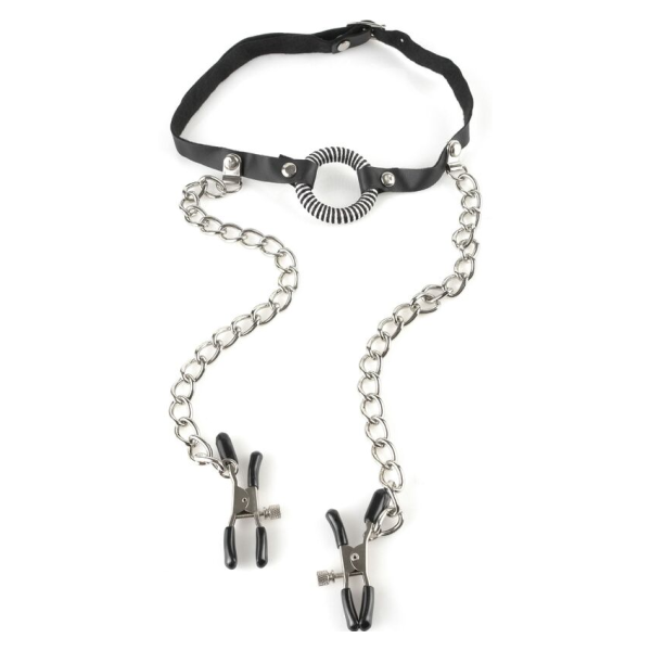 FETISH FANTASY SERIES - GAG WITH NIPPLE CLAMPS