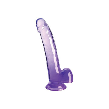 King Cock - Clear Gode Avec Testicules 20.3 Cm Violet | Vybes.it
