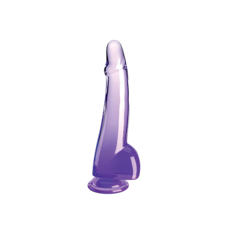 King Cock - Clear Dildo Con Testículos 19 Cm Morado | Vybes.it