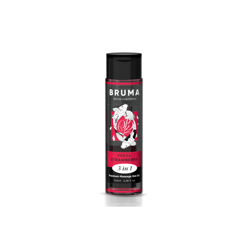 BRUMA - HUILE DE MASSAGE PREMIUM EFFET CHALEUR SAVEUR FRAISE 3 EN 1 -…