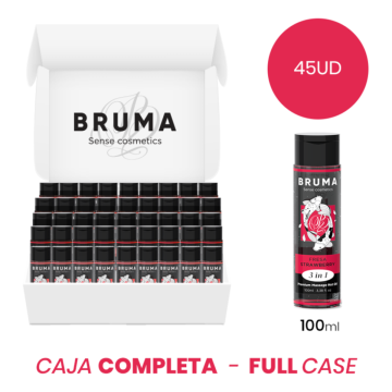 MOQ 45 - BRUMA ACEITE DE MASAJE PREMIUM EFECTO CALOR SABOR FRESA 3 EN 1 - 100 ML