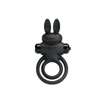 Pretty Love - Anneau De Lapin Vibrator Iii Pour Pénis Noir |