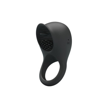 Pretty Love - Anillo Vibrador Para Pene Con Lengua Negro | Vybes.it