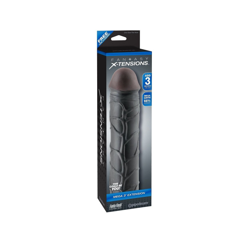 Fantasy X - Tensions - Mega 3 Extensión Negro Para El Pene |
