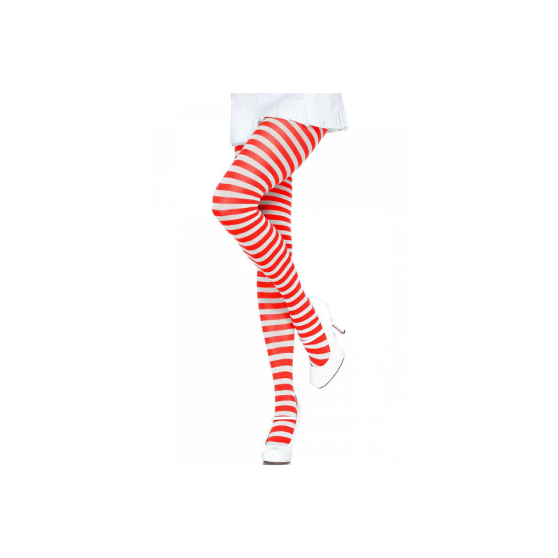 LEG AVENUE - COLLANT A RIGHE BIANCO/ROSSO - LEG AVENUE HOSIERY - Calz…