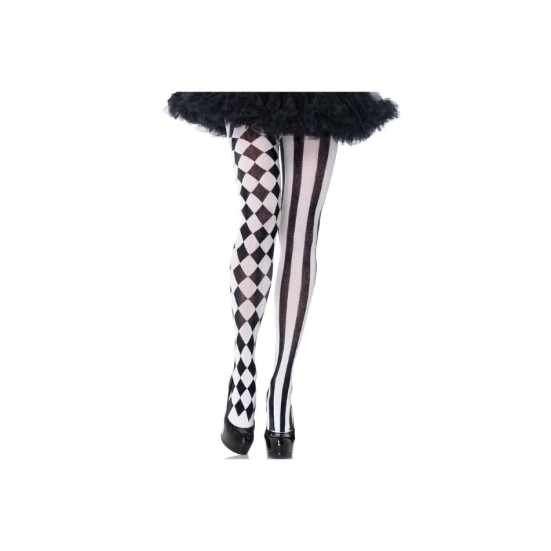 LEG AVENUE - COLLANT ARLECCHINO NERO/BIANCO - LEG AVENUE HOSIERY - Ca…