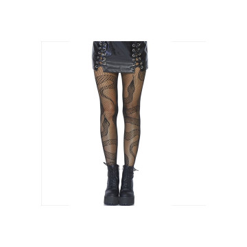 LEG AVENUE - STOCKINGS NET SNAKES BLACK - LEG AVENUE HOSIERY - Tights