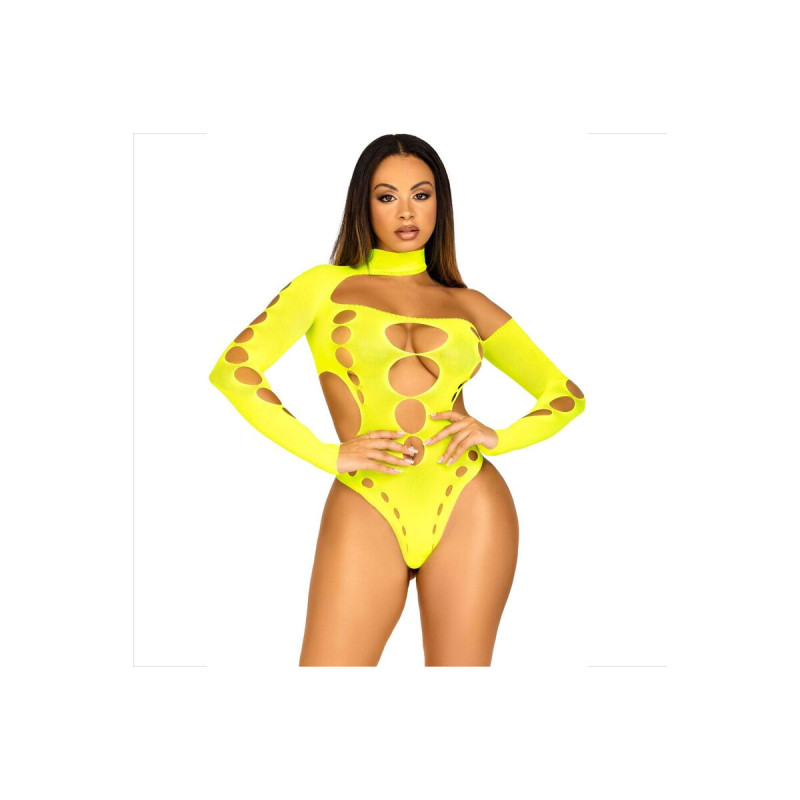 Leg Avenue - Body Sin Costruras Con Tanga Amarillo | Vybes.it