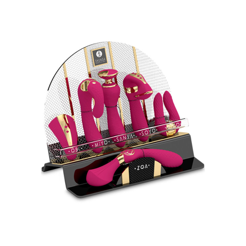 Shunga - Présentoir 6 Masseurs Intimes Fuchsia | Vybes.it