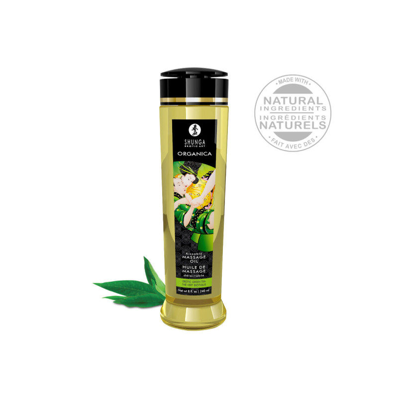 Shunga - Olio Da Massaggio Biologico Tè Verde 240 Ml | Vybes.it