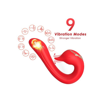 Armony - Delfin Vibrator Multiposition & Wärmeeffekt Rot | Vybes.it