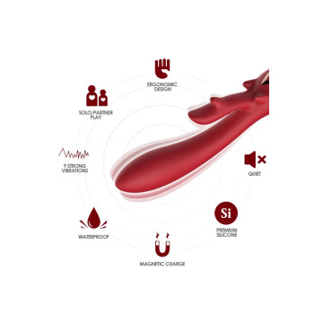 Armony - Elk Vibrador Rabbit Curvo Red | Vybes.it