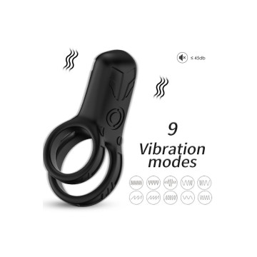 ARMONY - VIBRATORE DOPPIO ANELLO NERO - ARMONY FOR HIM - Cockring con…