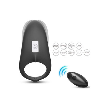 Armony - Anneau Vibrateur Shark Pour Couples Télécommande Noir |