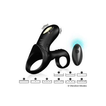 Armony - Ranger Anillo Doble Vibrador Pareja Negro | Vybes.it