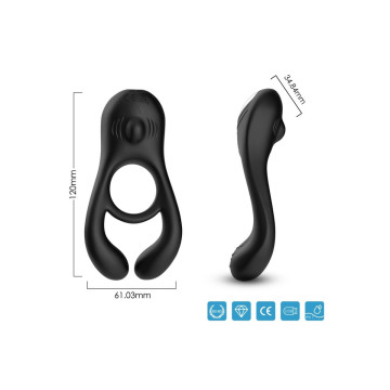 Armony - Veyron Anillo Vibrador Doble Pinza Negro | Vybes.it