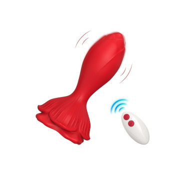 Armony - Vibrateur Rose & Plug Anal Petite Télécommande Rouge |