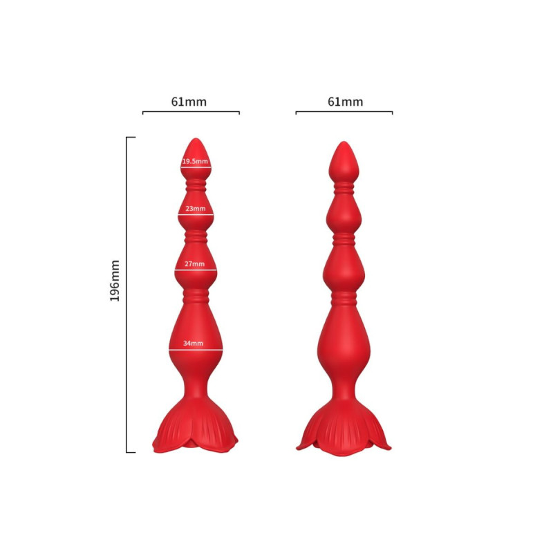 Armony - Rosa Vibrador Pagoda & Plug Anal Rojo | Vybes.it
